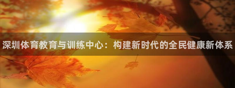 利记官网下载平台注册流程图：深圳体育教育与训练中心：构建新时